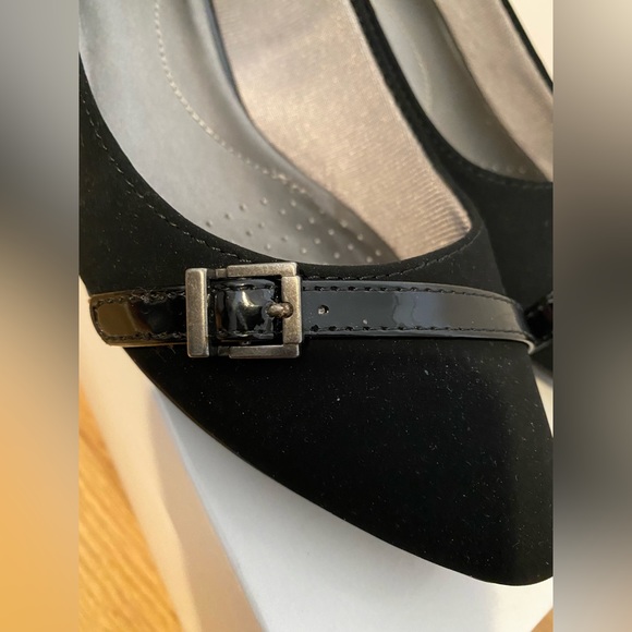 Life Stride Soft System wedge heel patent velvet slip on 8 W Spritz vintage NEW - Picture 3 of 10